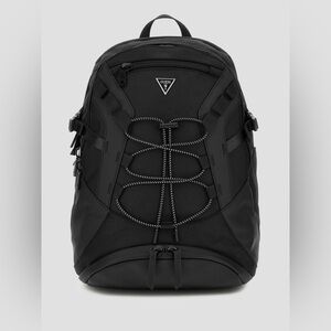 New GUESS Men's Black Backpack with Modern Design